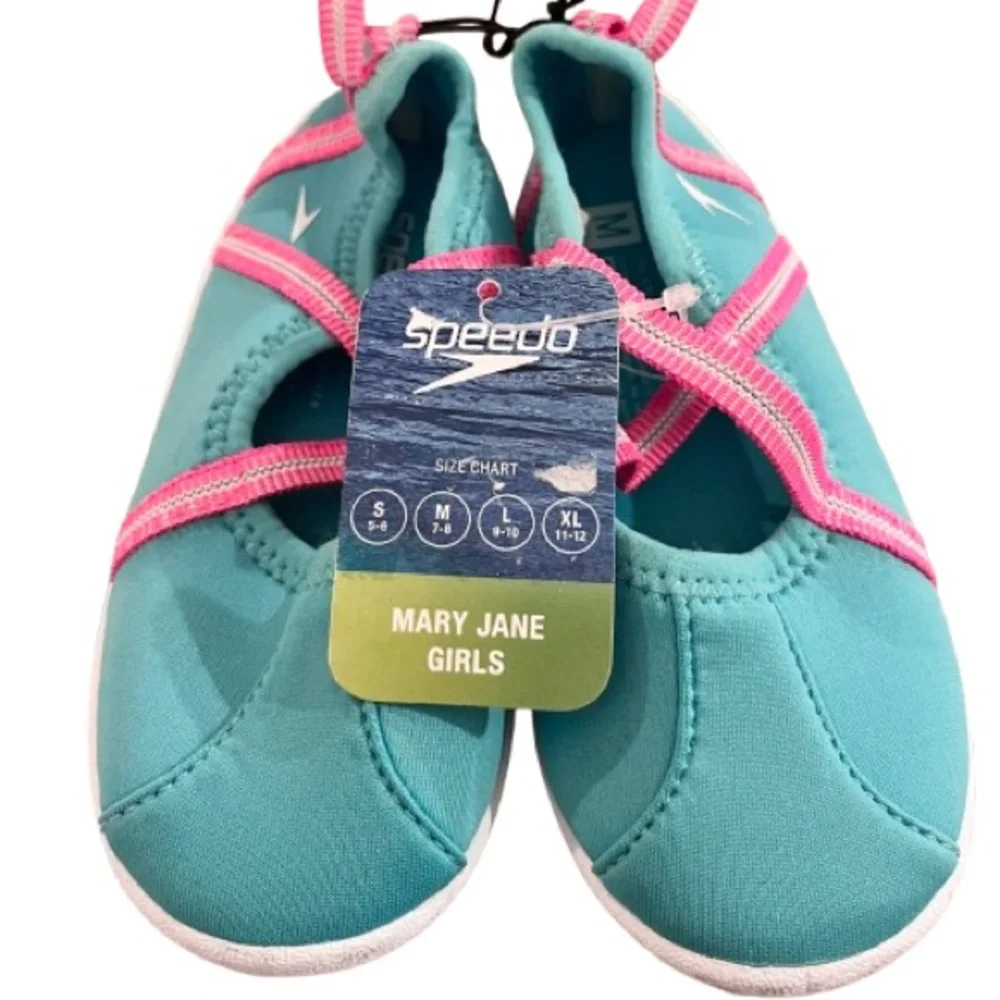 🆕- Speedo Toddler Girls' Water Shoes - Turquoise/Pink Size M- 7-8